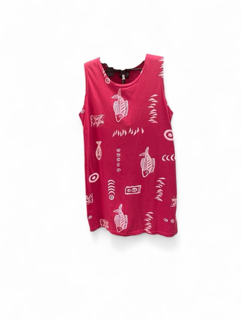 Exist Hot Pink Sleeveless Fish Print Mini Dress